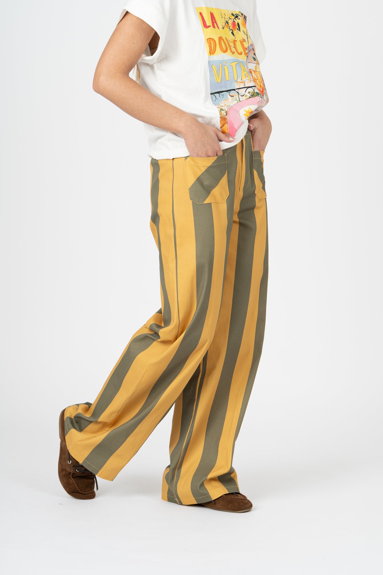 Calças Palazzo verde