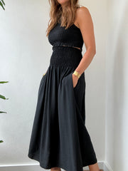 Conjunto Midi Franzido preto