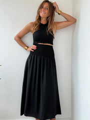 Conjunto Midi Franzido preto