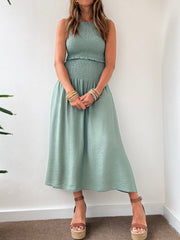 Conjunto Midi Franzido verde