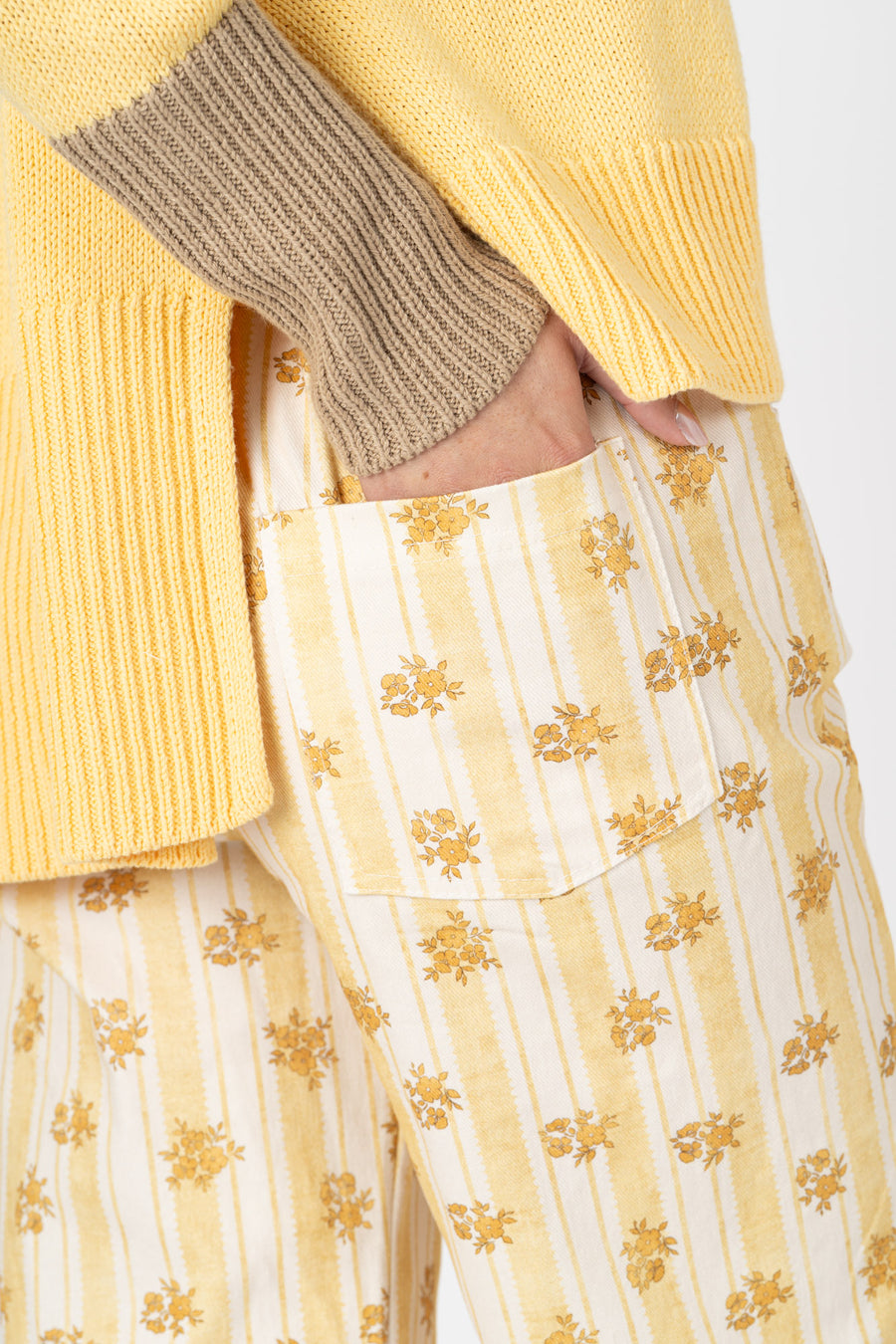 Calças Capri Floral amarelo