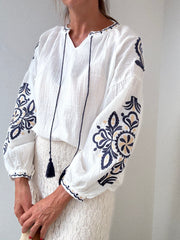 Blusa Folk Azul