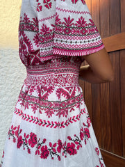 Vestido Folk Rosa