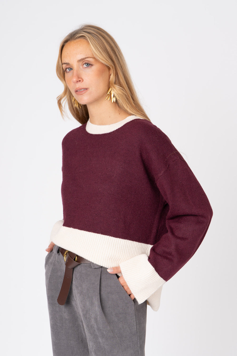 Camisola Bicolor vinho