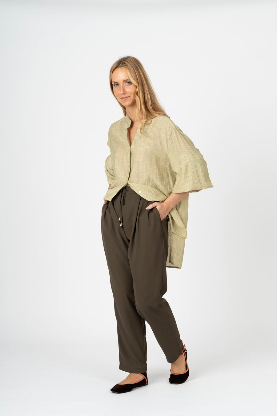 Camisa oversized verde