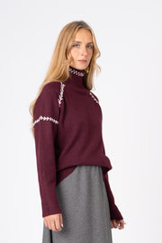 Camisola Espiga  bordeaux