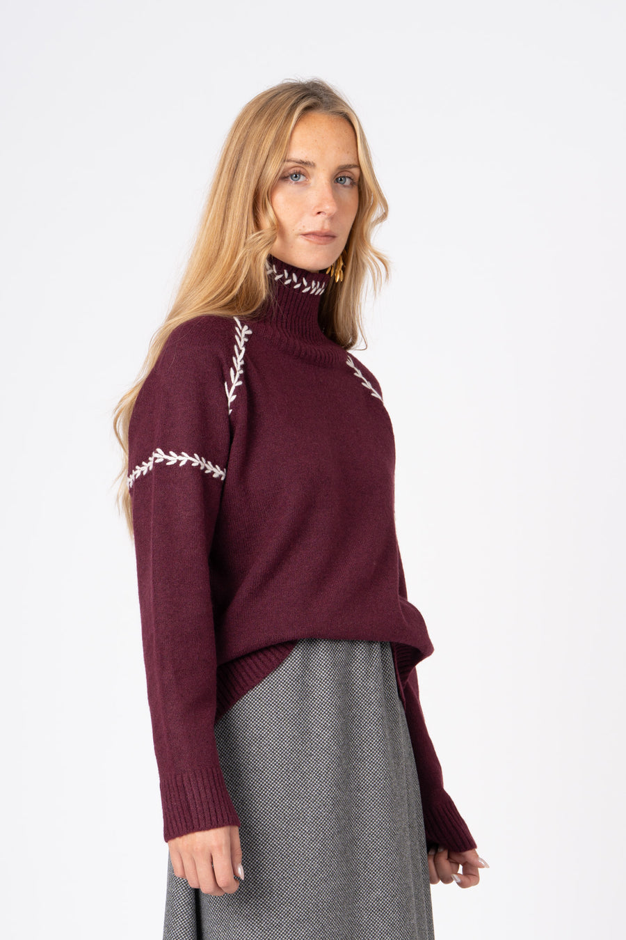 Camisola Espiga  bordeaux