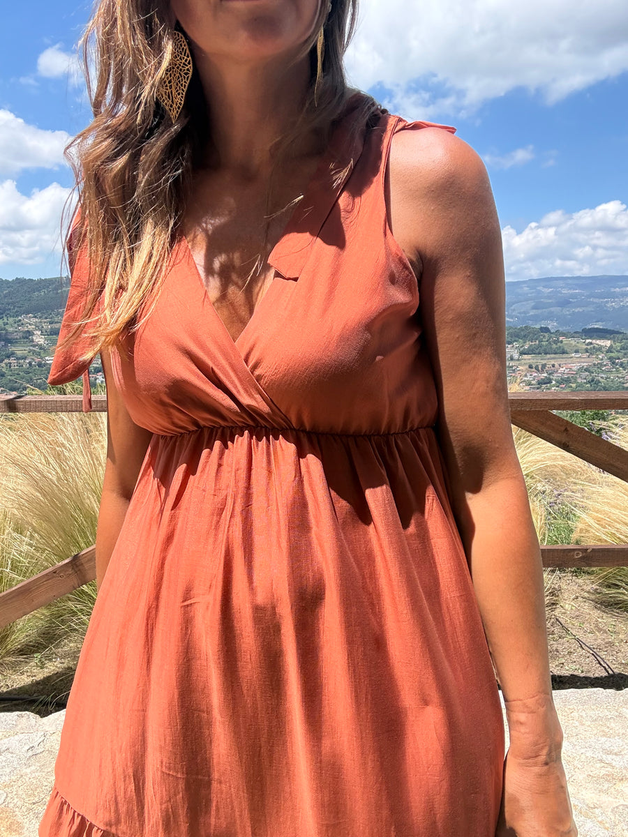 Vestido Toscana terracota
