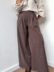 Calças Raiz Castanho