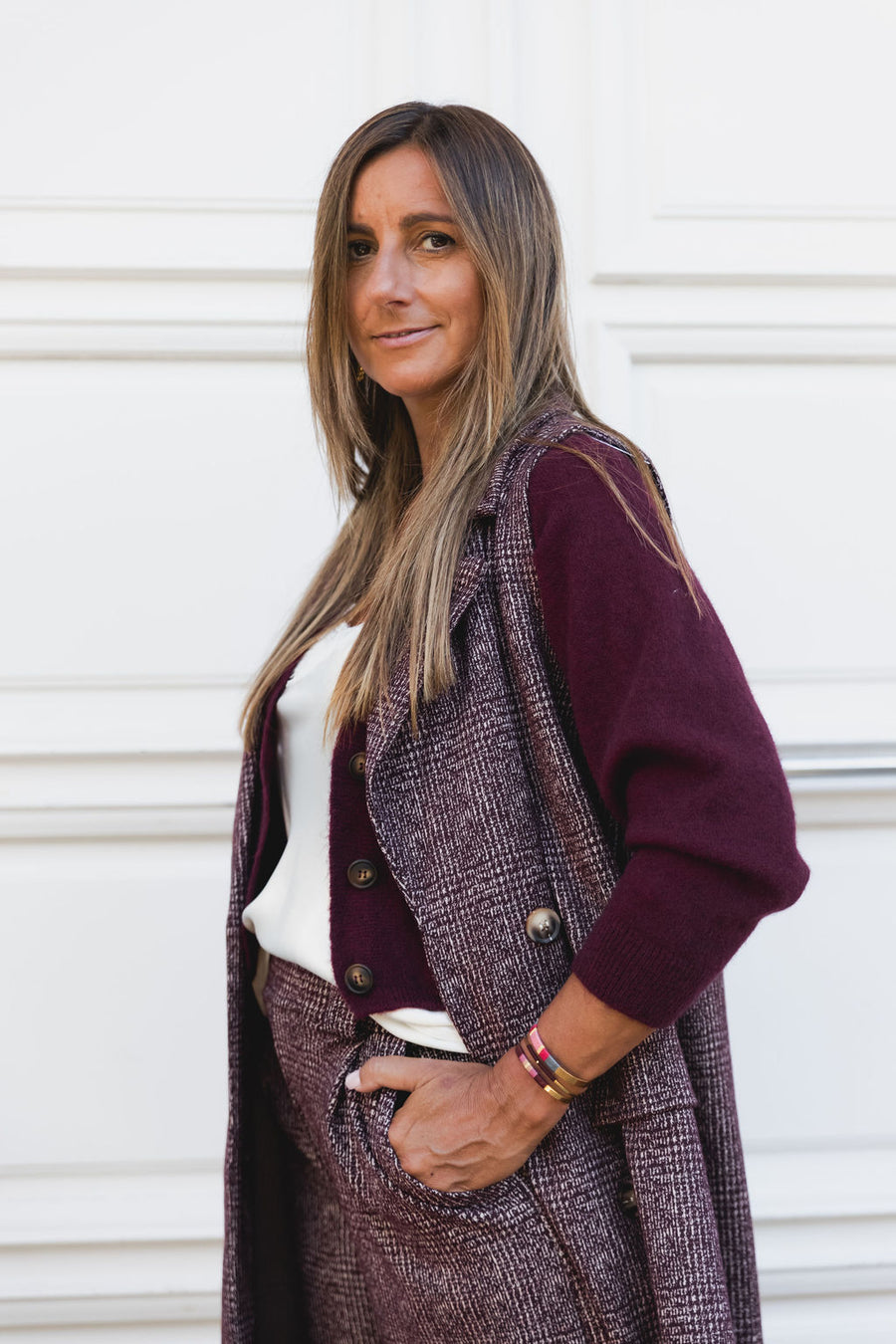 CONJUNTO TWEED  VINHO