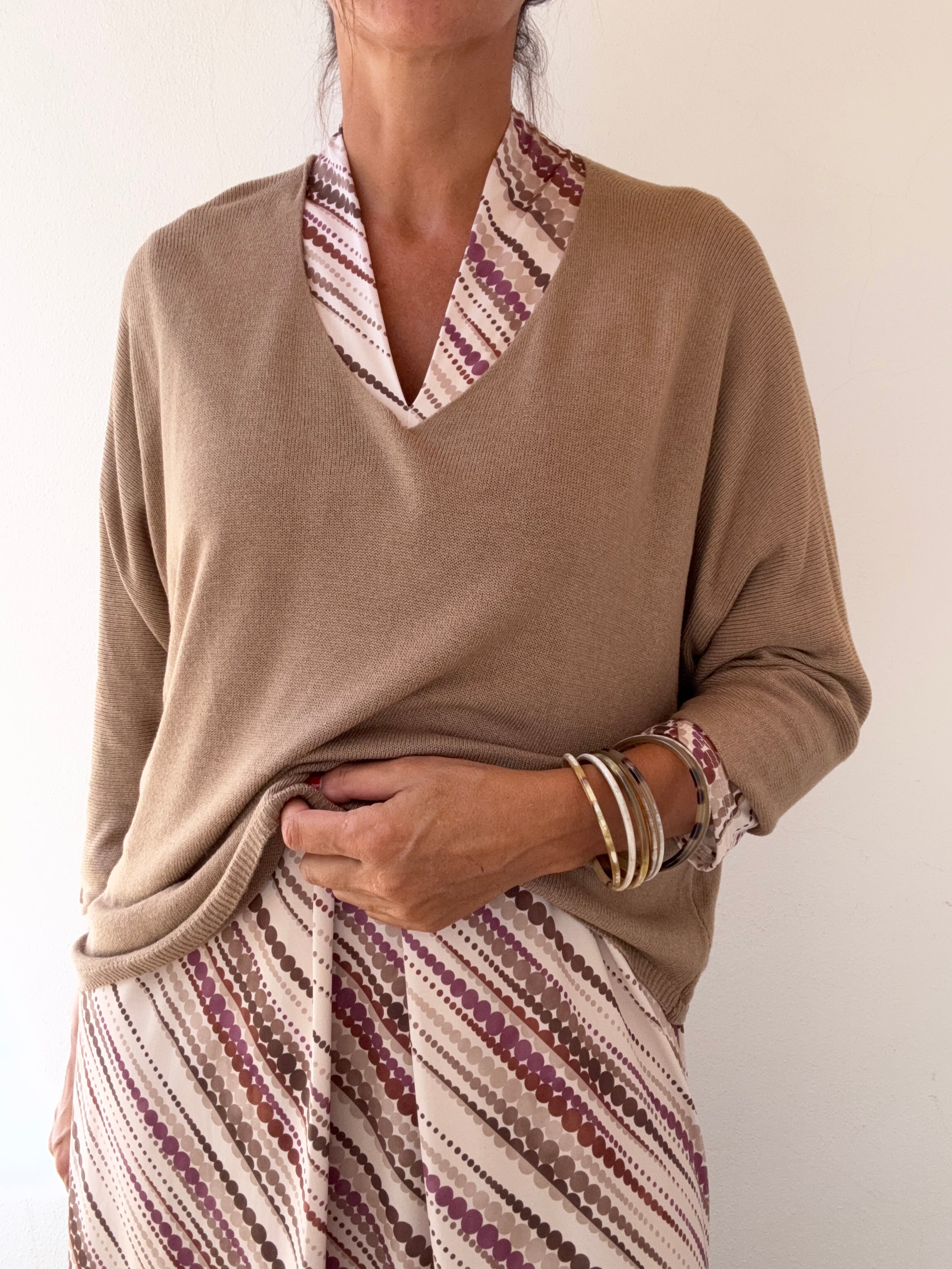 Camisola Manga 3/4 Camel