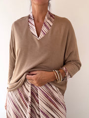 Camisola Manga 3/4 Camel