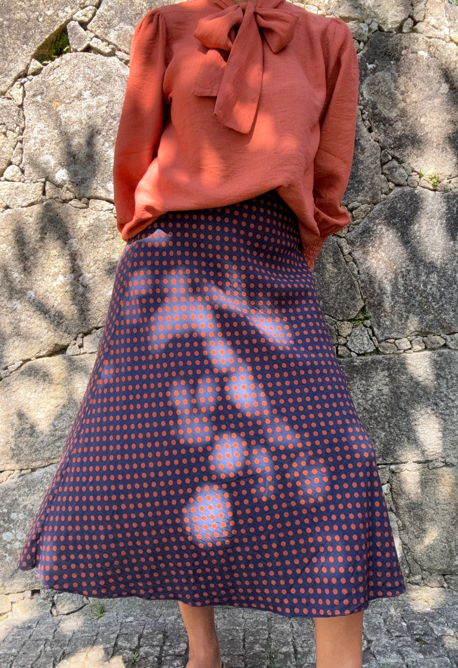 Saia Polka Azul