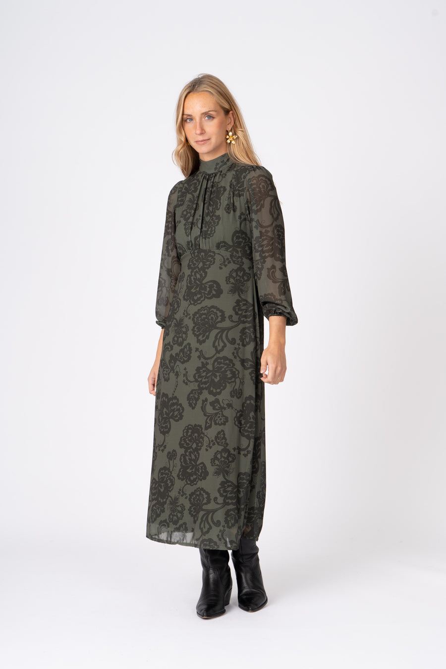 Vestido Flor verde -40%