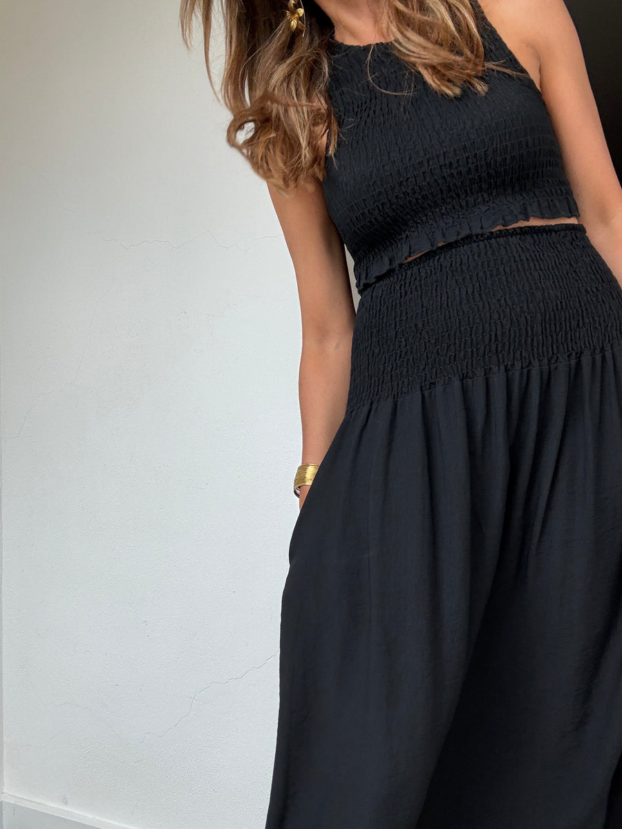 Conjunto Midi Franzido preto