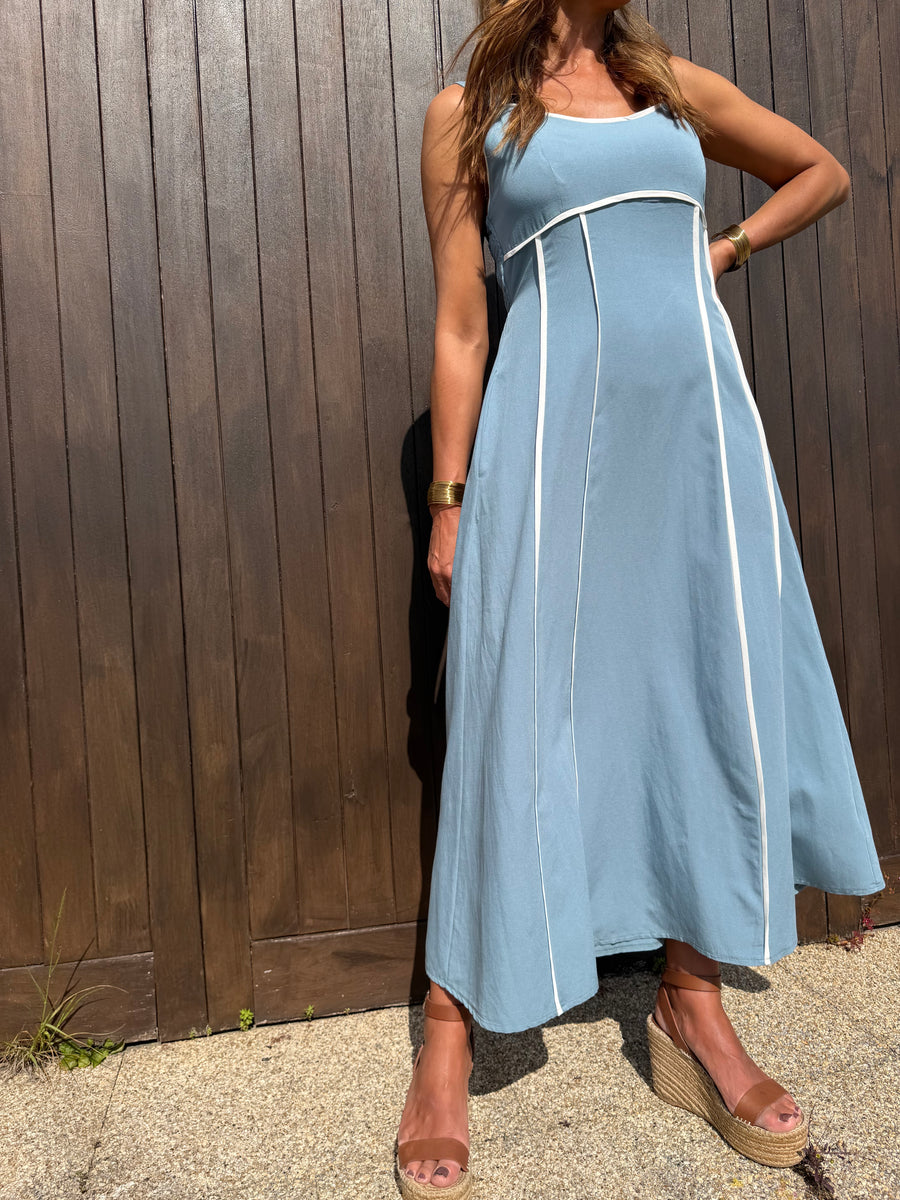 Vestido Midi Azul