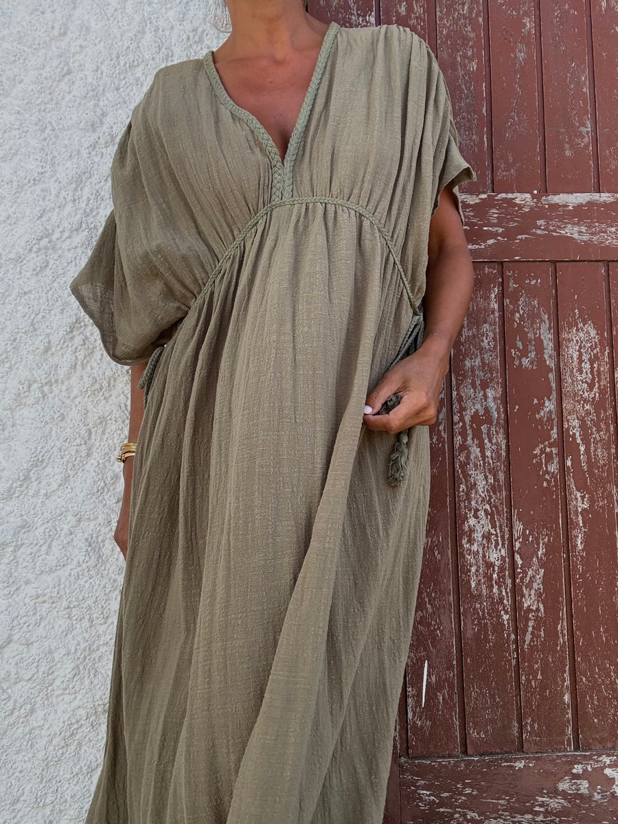 Kaftan Trança Caqui