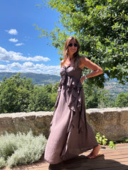 Vestido Zahara castanho