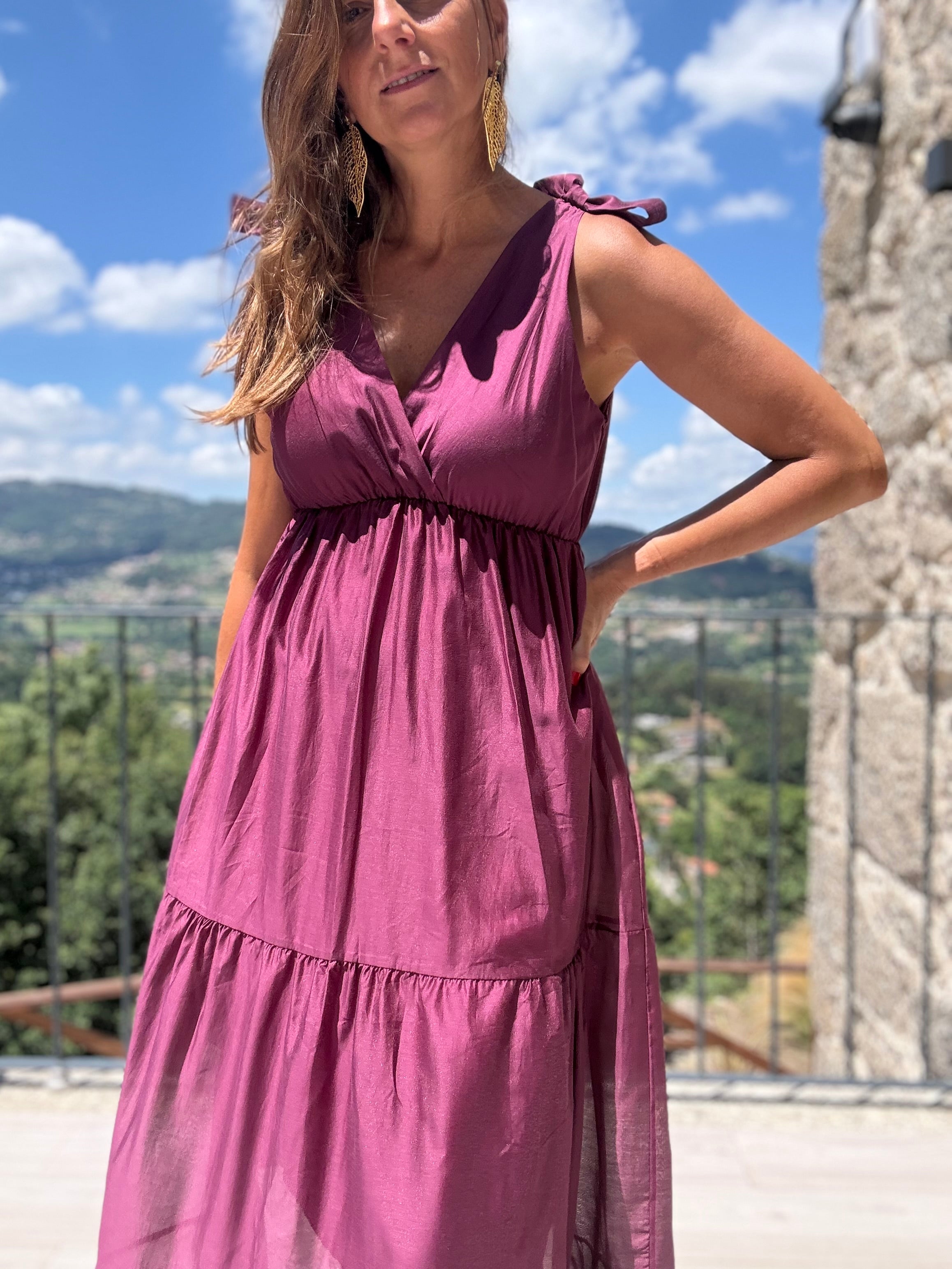 Vestido Toscana beringela