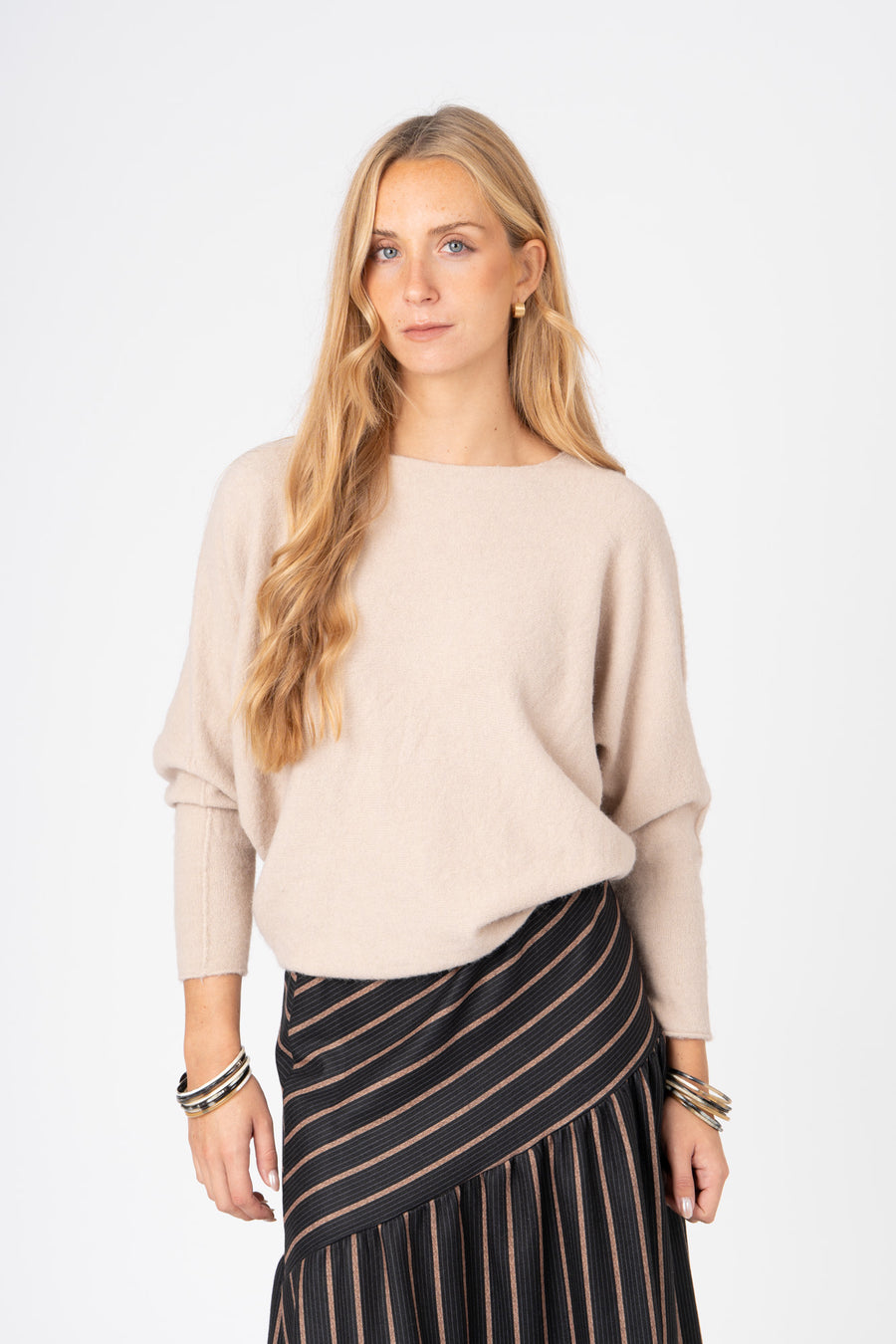 Camisola Reglan areia ref:cm90200