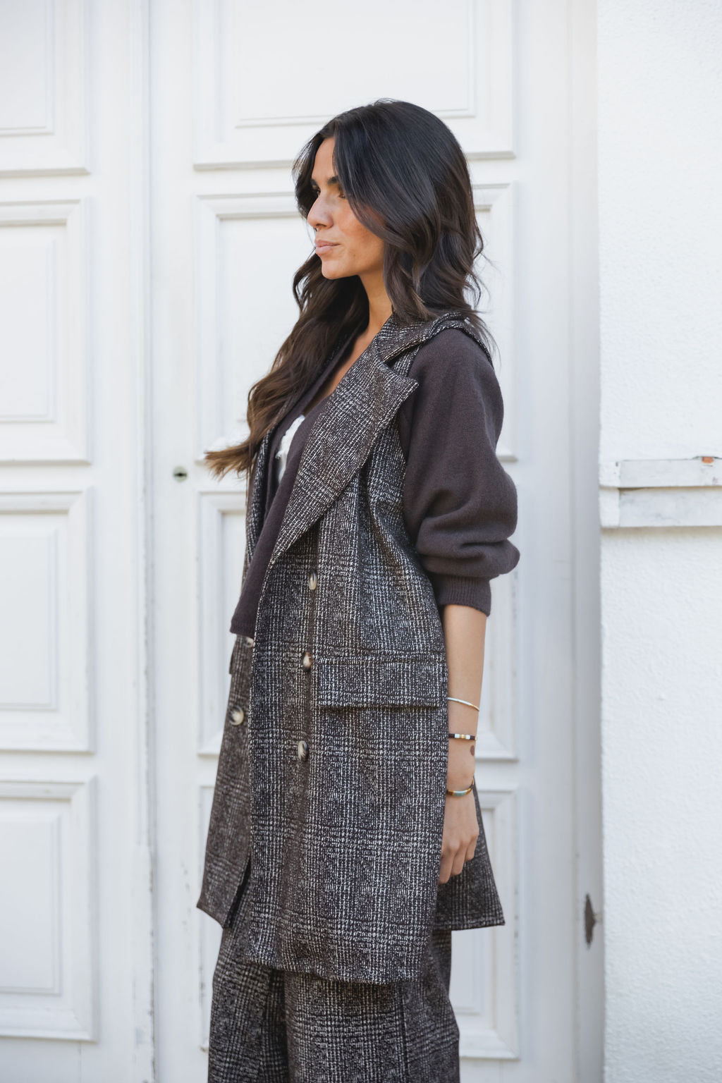 CONJUNTO TWEED CASTANHO