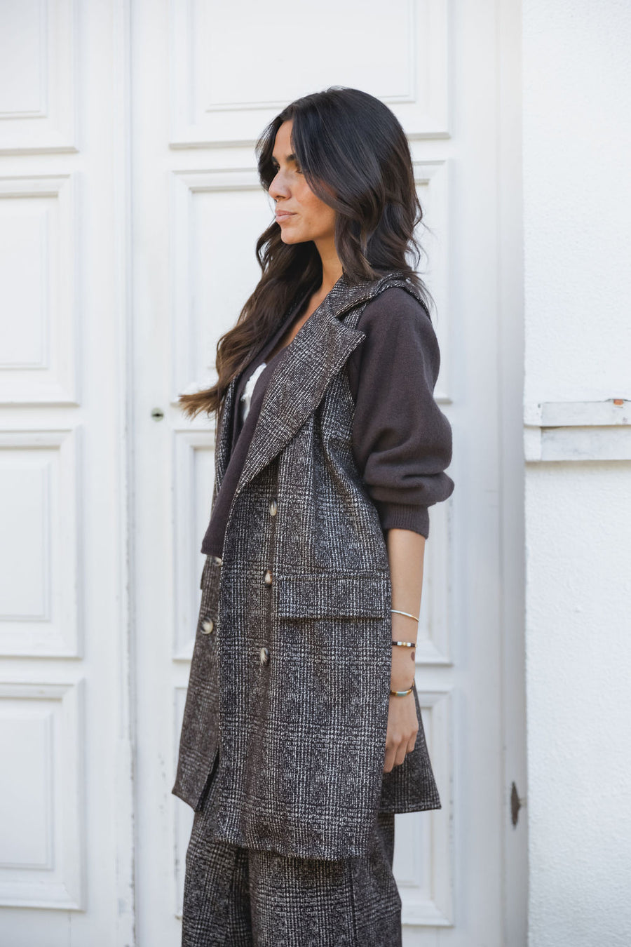 CONJUNTO TWEED CASTANHO