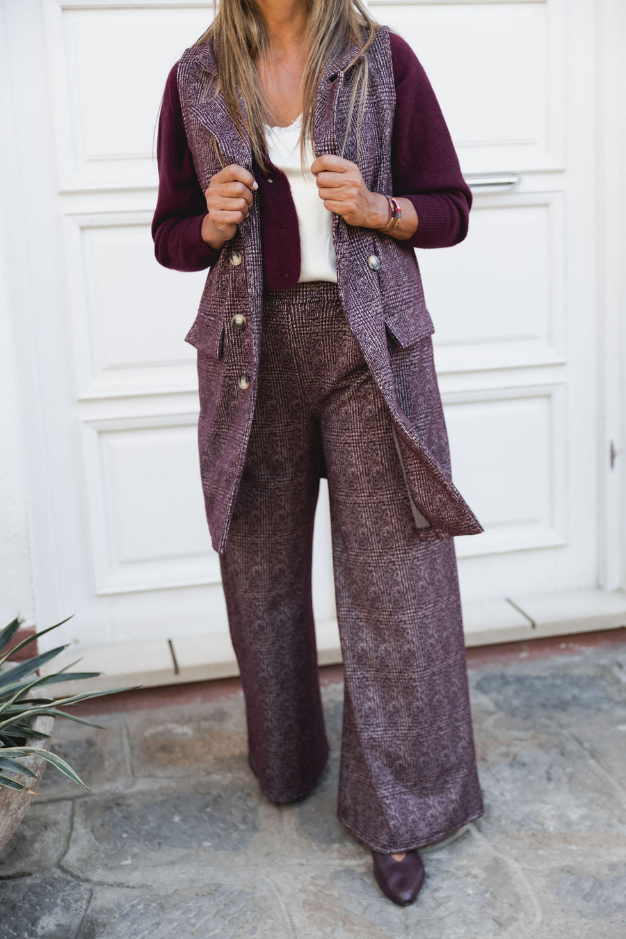 CONJUNTO TWEED  VINHO