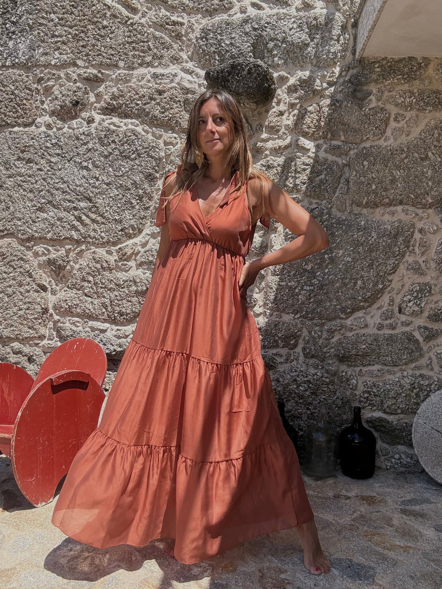 Vestido Toscana terracota