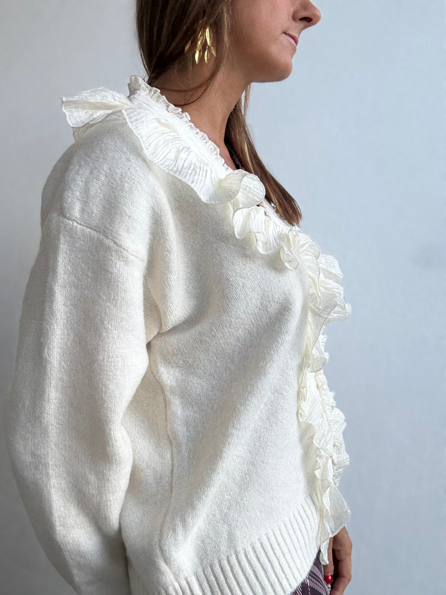 Camisola Volantes Branco