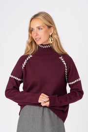 Camisola Espiga  bordeaux