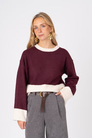 Camisola Bicolor vinho