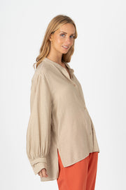 Camisa oversized beje