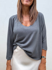 Camisola Manga 3/4 Cinzento