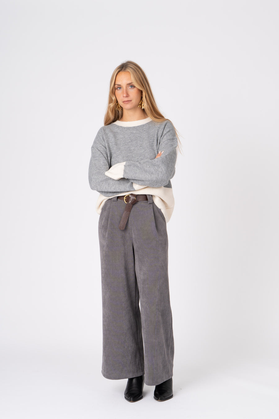 Camisola Bicolor cinzento