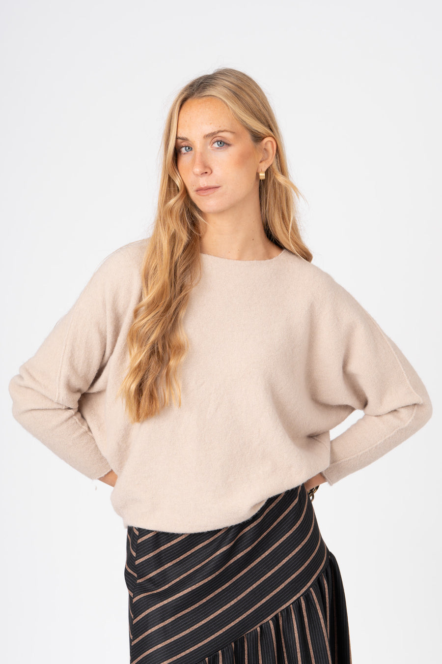 Camisola Reglan areia ref:cm90200