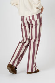 Calças Riscas berinjela