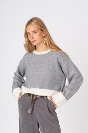 Camisola Bicolor cinzento