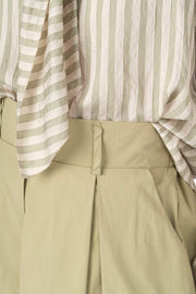 Saia Midi Plissada com Laço verde