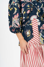 Saia Midi riscas vermelhas