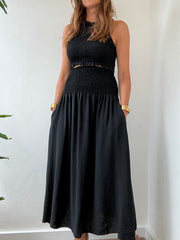 Conjunto Midi Franzido preto