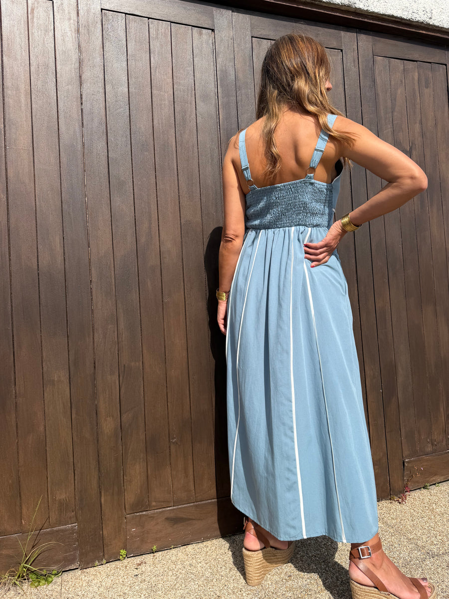 Vestido Midi Azul