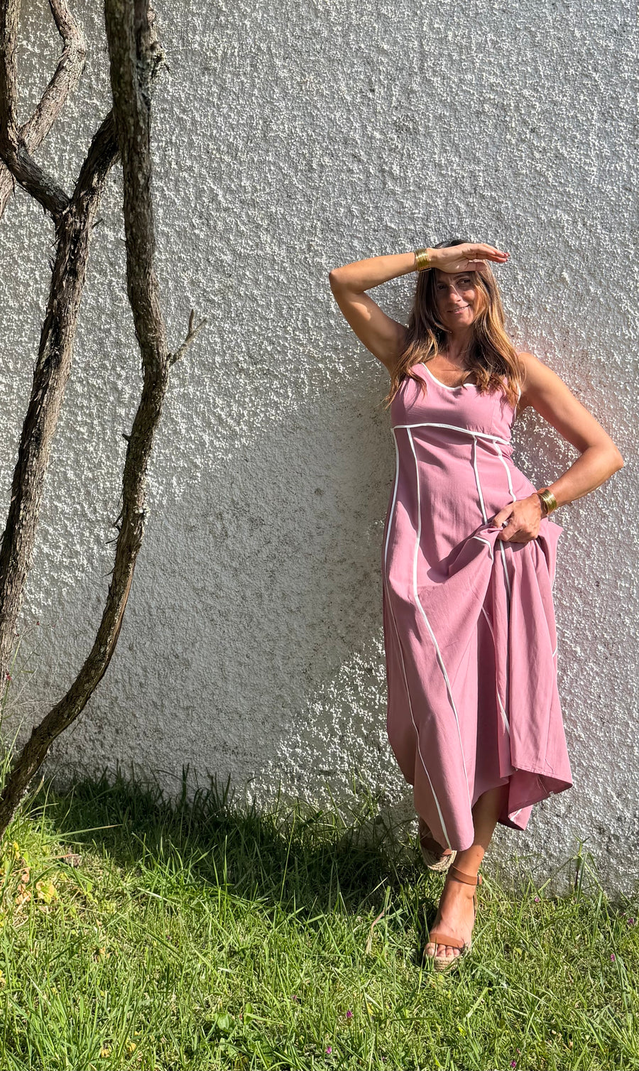Vestido Midi Rosa