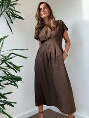 Vestido Savana Castanho