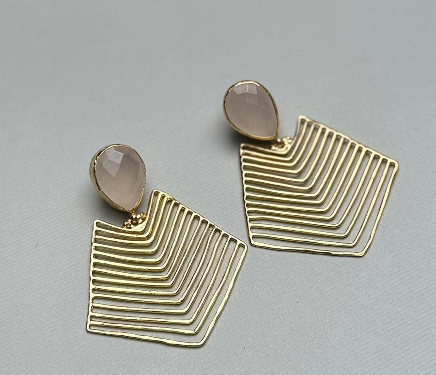 Pendientes antiguos de piedra natural turca