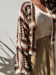 Casaco croché camel