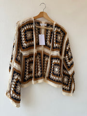Casaco croché camel