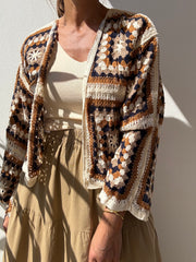 Casaco croché camel