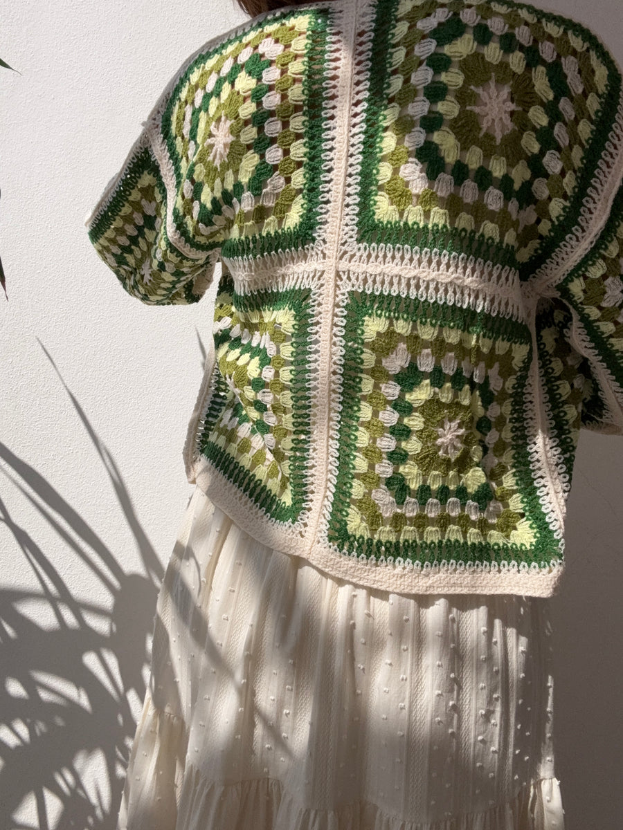 Casaco croché verde