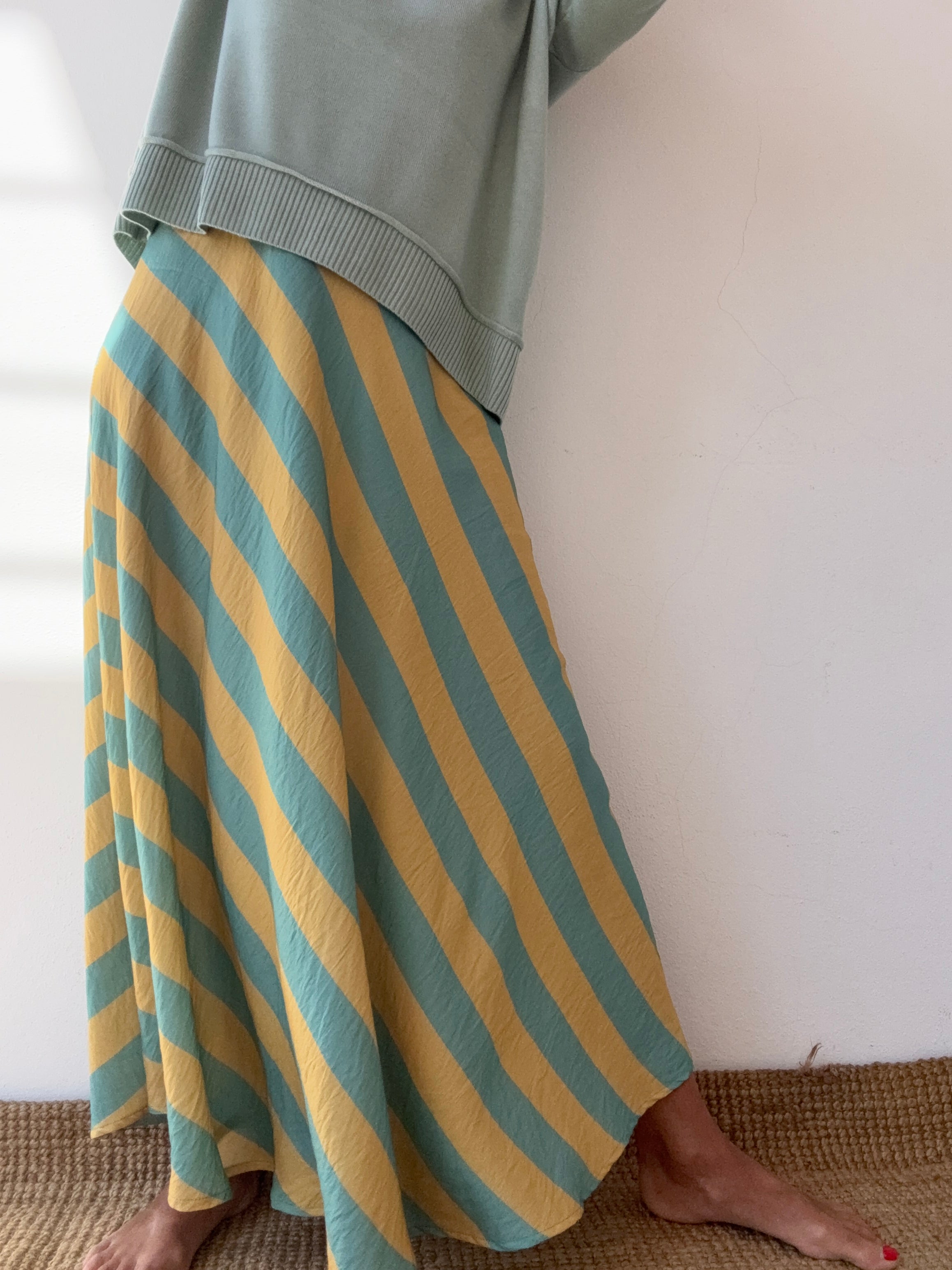 Saia Rodada amarelo & menta
