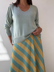 Saia Rodada amarelo & menta